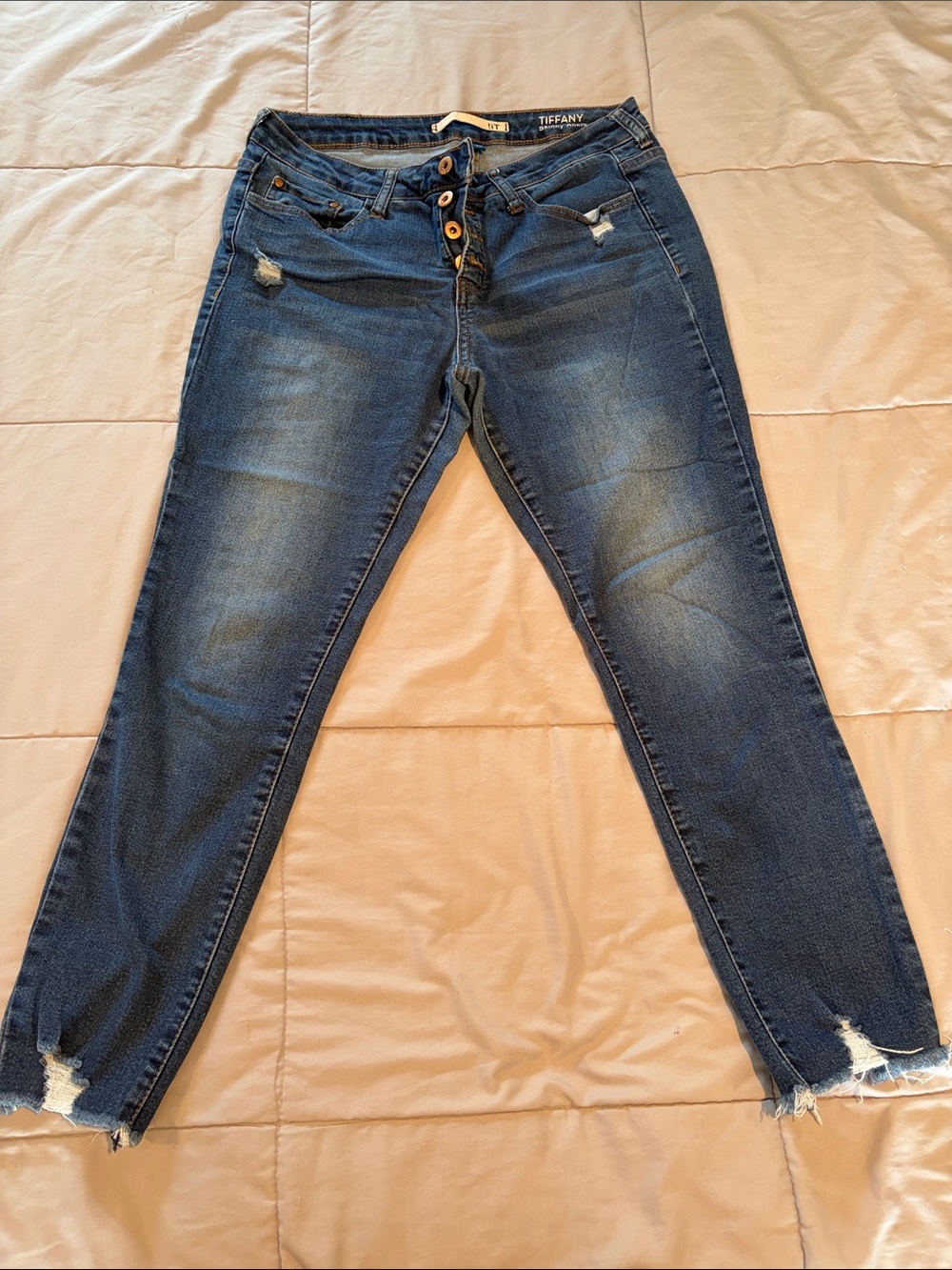 !it jeans Dark Blue Distressed Ankle & Cropped Jeans